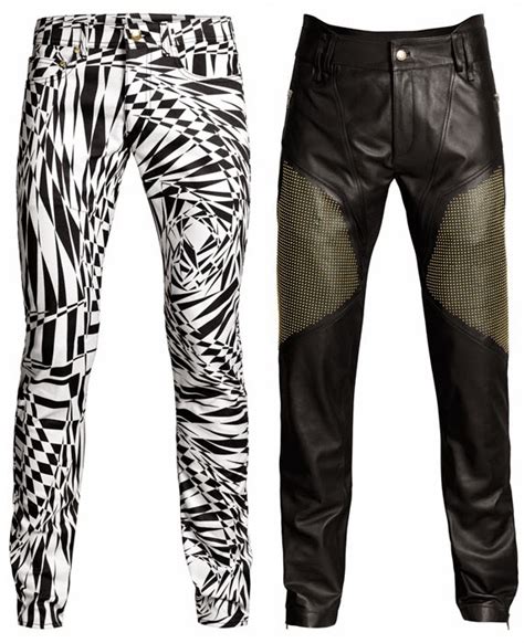 versace plug pants|Versace leather pants men's.